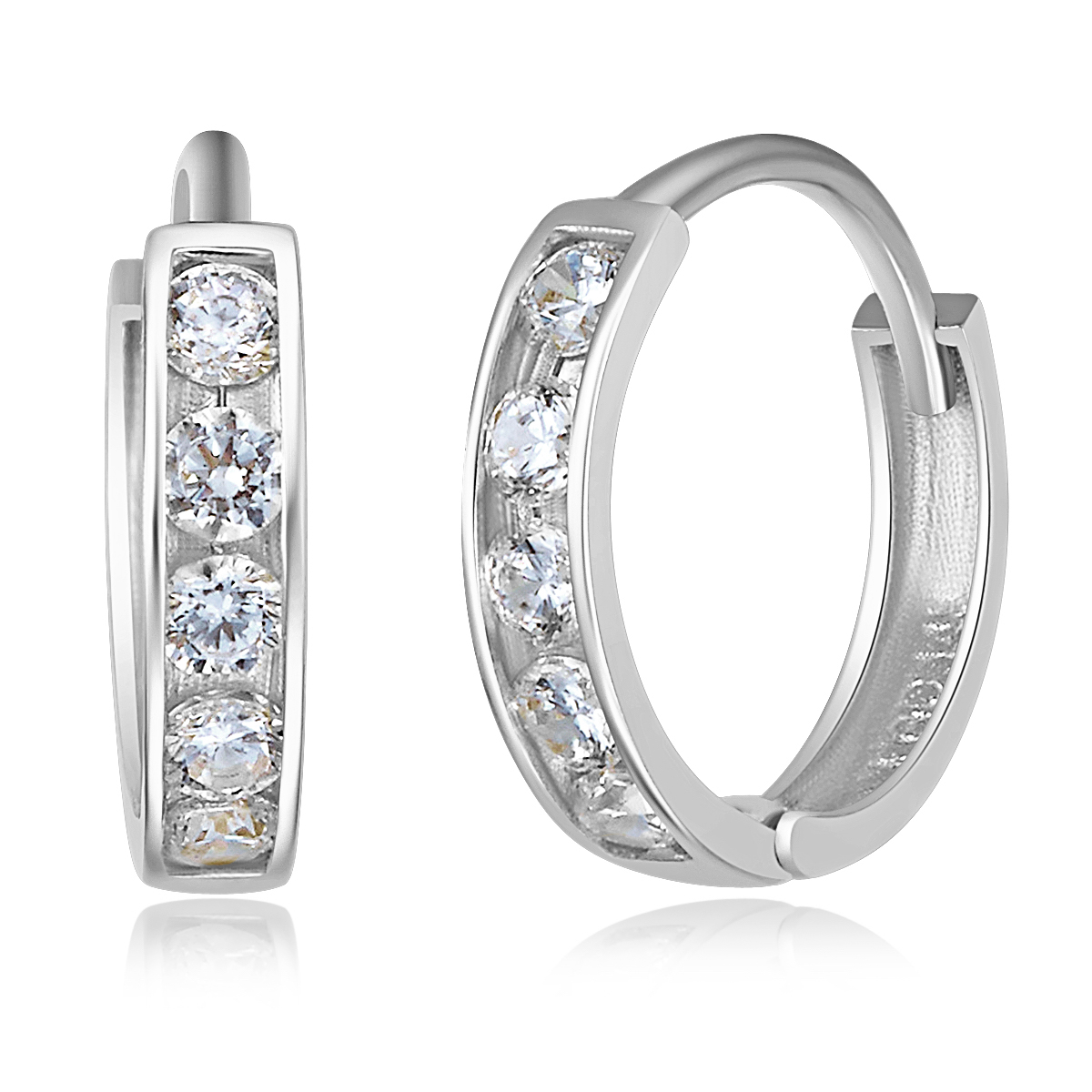 15 x 10 mm Wellingsale Ladies 14k 3 Tri Color White Yellow and Rose Gold Polished 7mm Fancy CZ Cubic Zirconia Hoop Earrings 15 x 10 mm Wellingsale Ladies 14k 3 Tri Color White Yellow and Rose Gold Polished 7mm Fancy CZ Cubic Zirconia Hoop Earrings